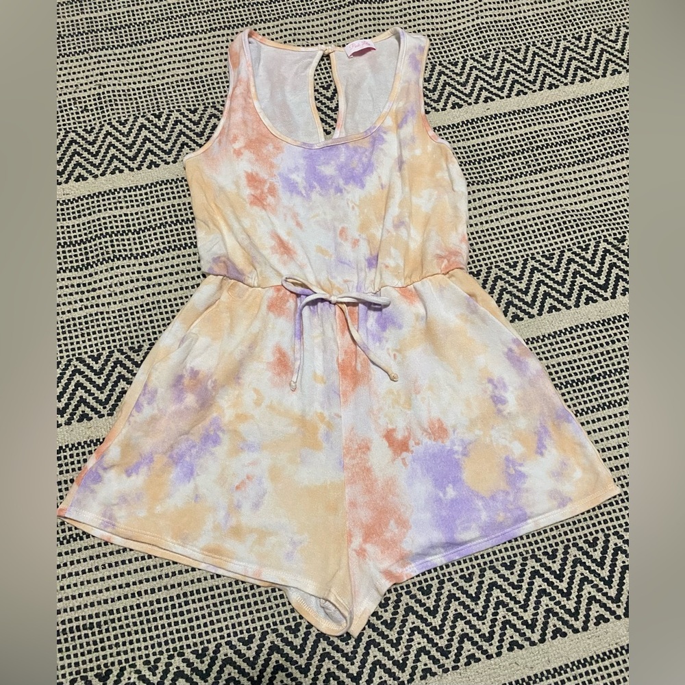 Pink Lily Tie Dye Romper